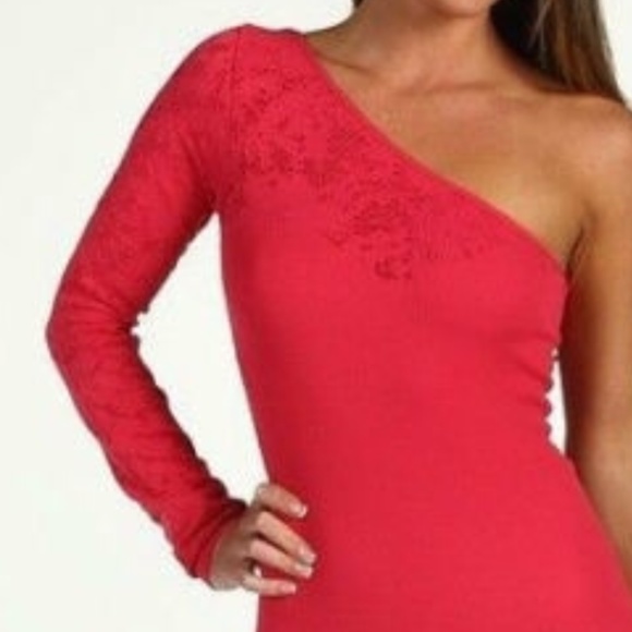 BCBGENERATION PINK DRESS one shoulder pink dress M - Picture 8 of 8